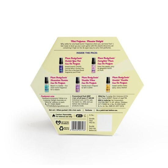 Plum Набор духов BodyLovin' Perfume Discovery | 5X5 мл духов - Vanilla Vibes, Orchid-You-Not, Everythin' Plum и Smokin' Vanilla