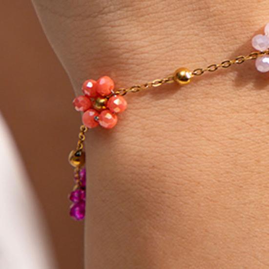 Женское ожерелье, браслет, красочный цветок, подвеска, регулируемая длина, милый стиль, выпускной, свадьба, вечеринка, шея и запястье, подарок на день рождения, годовщину
