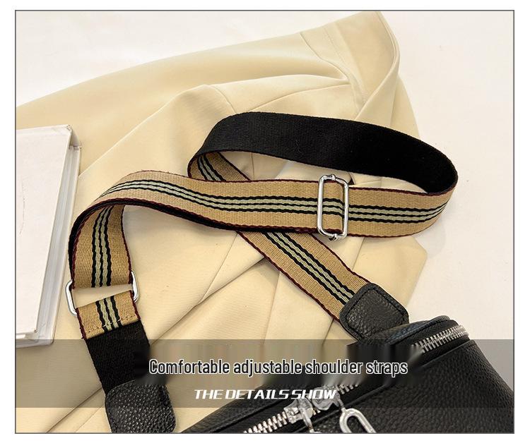 Женская сумка-седло кроссбоди из натуральной кожи, стиль 2025, двойная молния, верхний слой коровьей кожи, маленькая сумка на плечо.