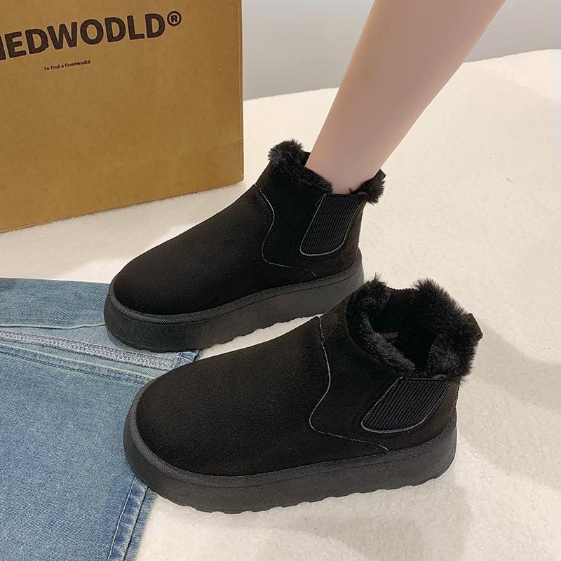 Winter Boots Women New Rubber Thick Sole Ankle Boots for Outdoor Elevated Comfort Warm Walking Cotton Shoes Fashion Snow Boots