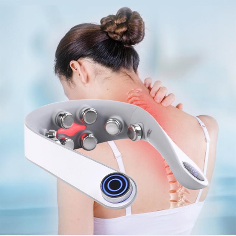 Электрический импульсный массажер для шеи U-образной формы, вибрирующий, защитный для шейных позвонков, для дома, офиса, комфорта, расслабления