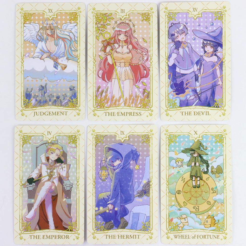 10.3*6 см Пастельные Волшебники Таро Колода 78 шт Мультяшные Карты Таро Японское Аниме