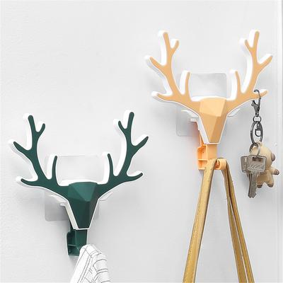 Черный олень рог настенный крючок 3D голова лося подвеска стойка домашний декор стены