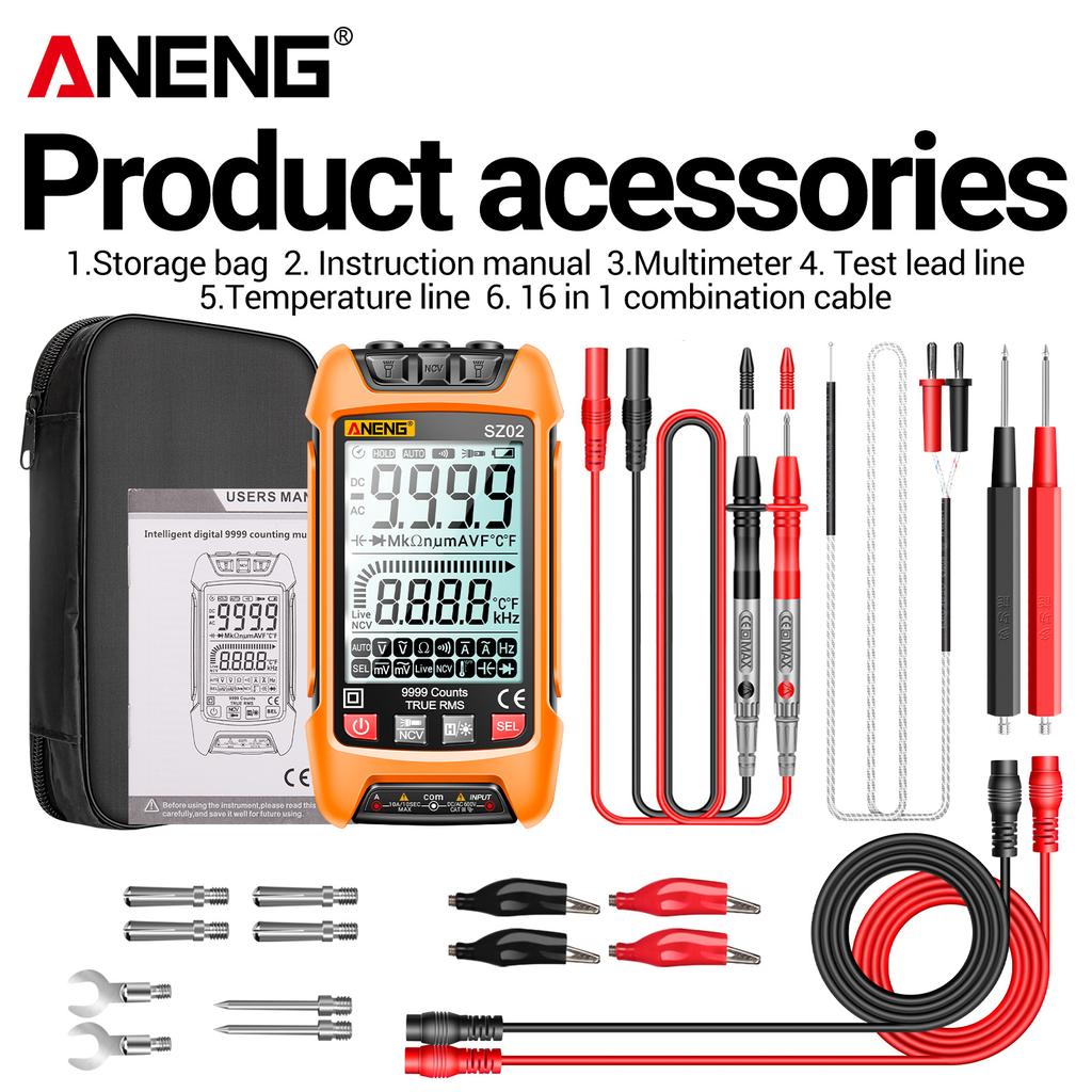 Digital Multimeter Smart ANENG AC/DCVoltage Capacitance Meter 6000 Counts Auto Electrical Temp Resistance Transistor Test tools