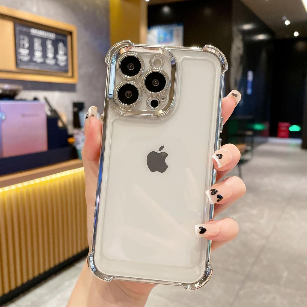 Применимо к iPhone16PROP новый противоударный четырехсторонний гальванизированный космический чехол Apple 15PROMAX Apple 13PROM