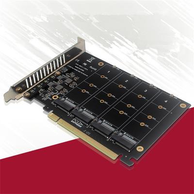 Карта-адаптер с установочным оборудованием PCIe x 16 Адаптер для четырех M.2 NVMe SSD