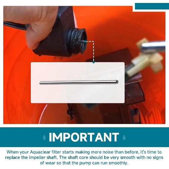 (2-Pack) A16551 Impeller Shaft for Aqua Clear AC110 Power Filter and Powerhead Pump Impeller Shaft Replacement Parts