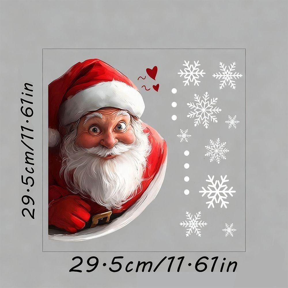 Имитация Рождественская Стеклянная Наклейка на Окно Двусторонняя Визуальная Декоративная Наклейка на Окно Новый Год