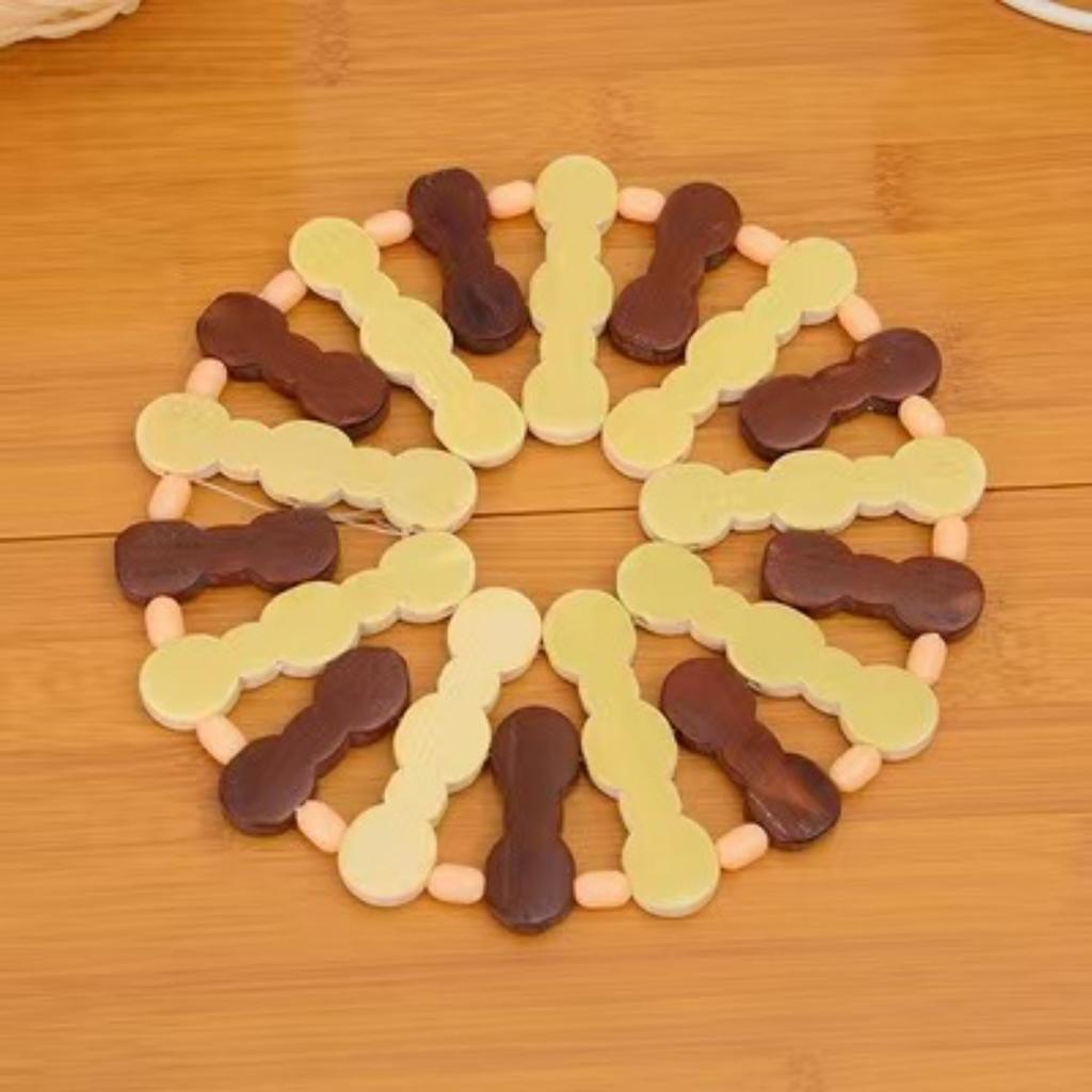 Подставка под кастрюлю, круглый бамбуковый коврик, бамбуковый коврик для чашки, бамбуковый коврик для миски, двухцветный бамбуковый коврик для миски