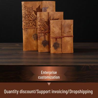 Блокнот А5 из искусственной кожи с кленовым листом на кольцах и ежедневник А6 с логотипом на заказ