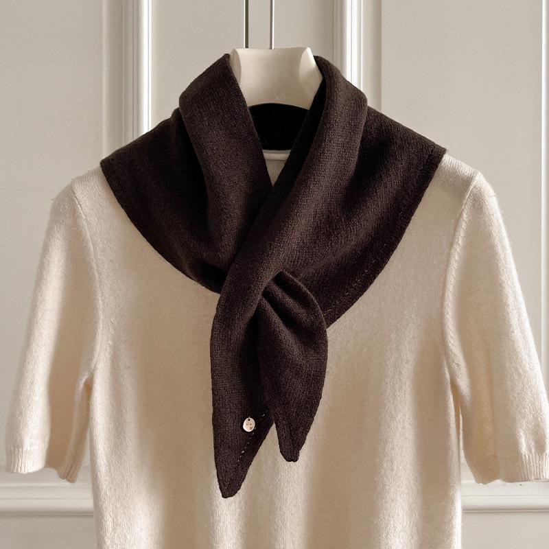 New Fashionable Soft Waxy Wool Small Scarf for Women All Match Neck Scarf Scarf Shawl High End Warm Scarf