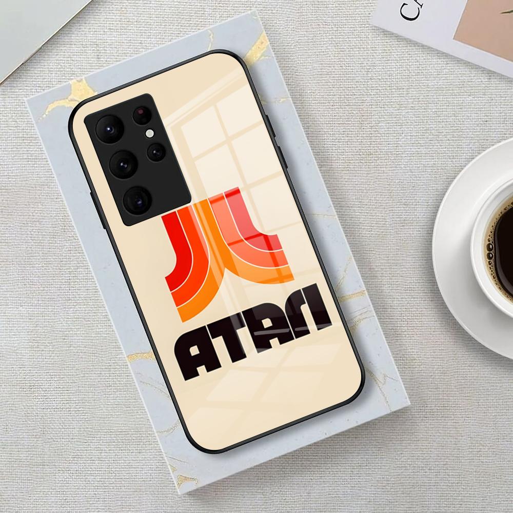 Чехол для телефона Atari для Samsung S26 S25 Edge Ultra 23 22 21 20 Ultra Plus S24 Fe Стеклянная крышка
