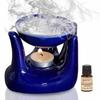Ceramic Hand Type Aroma Diffuser Oil Burner with Relaxing Oil 10ml (Blue)