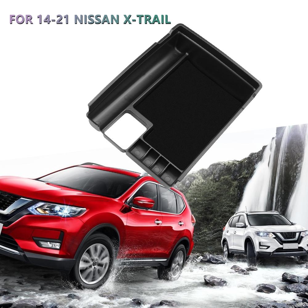 Бокс для хранения в центральном подлокотнике автомобиля для Nissan X-trail Xtrail T32 Rogue 2014-2020, органайзер, лоток-контейнер, ABS аксессуары