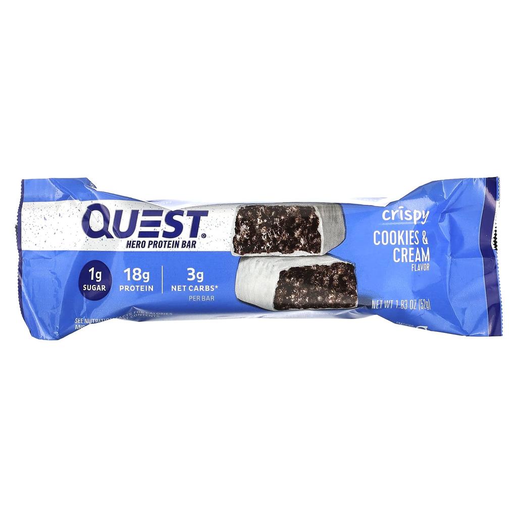 Quest Nutrition Hero Protein Bars, Krispy Cookies & Cream, 12 Bars, 1.83 Oz (52 G) Each