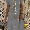V-neck new dress long fashion loose women's clothing