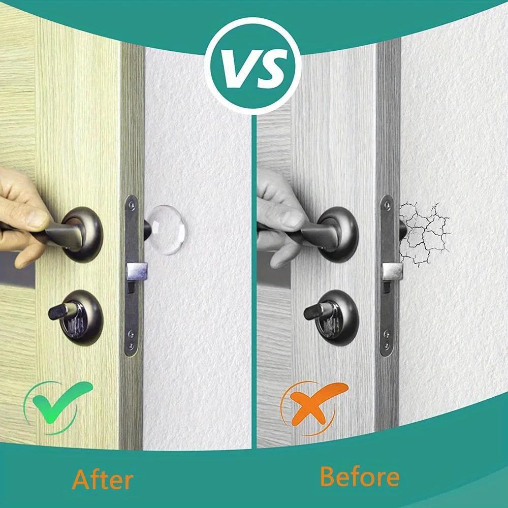 6 шт. накладка на бампер дверной ручки самоклеящаяся прозрачная силиконовая накладка на стену антиударная моющаяся многоразовая круглая дверная накладка