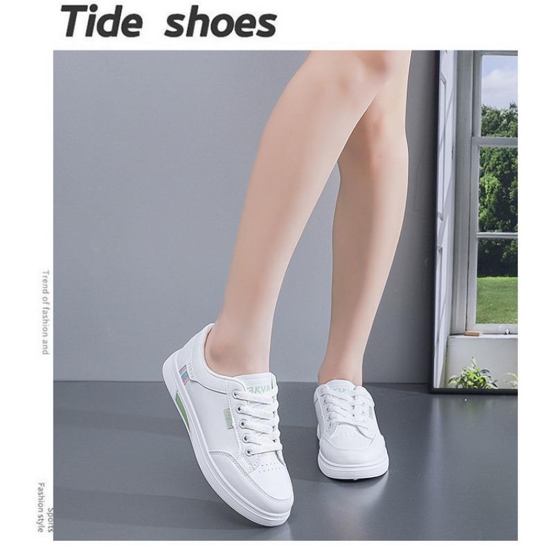 Весенние новые белые туфли для женщин корейской версии универсальные студенческие туфли на плоской подошве женская повседневная спортивная обувь
