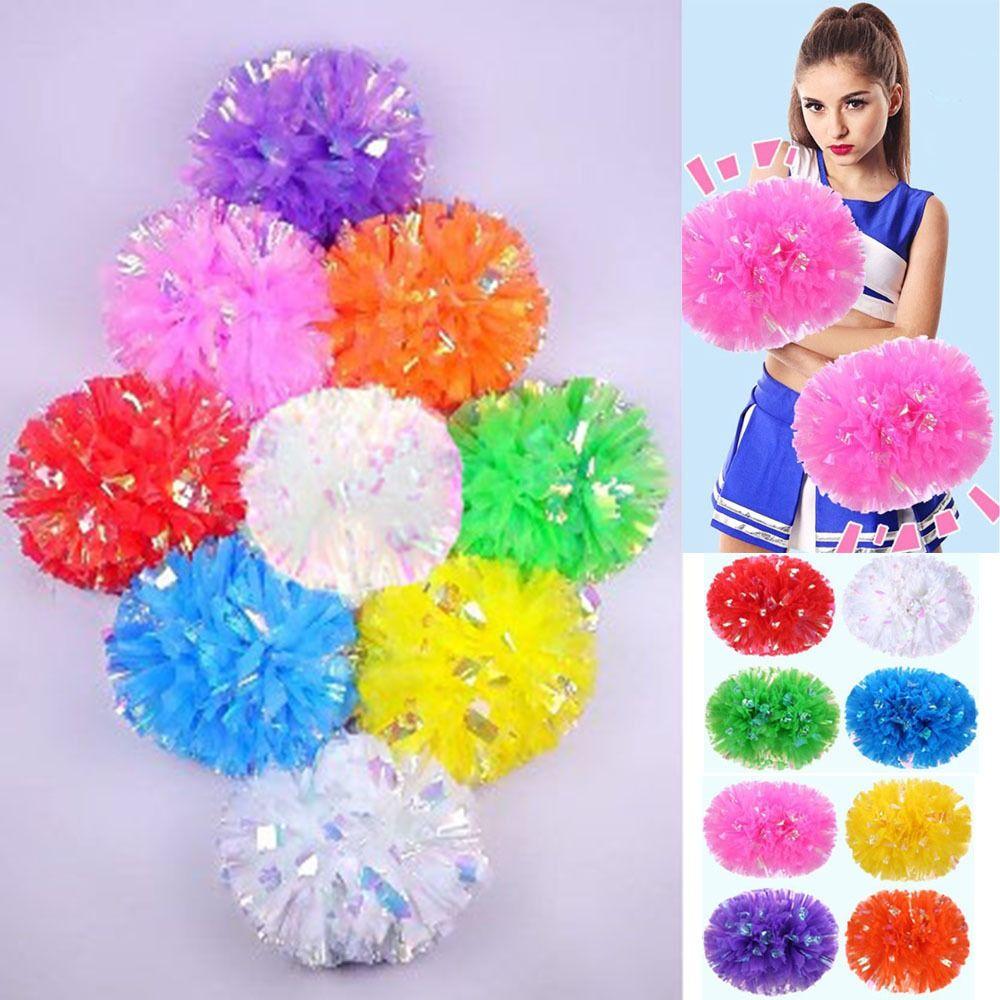 25cm Cheap Practical Pompoms 9 Colors Flower Ball High Quality Game Pompoms  Sports Cheerleading