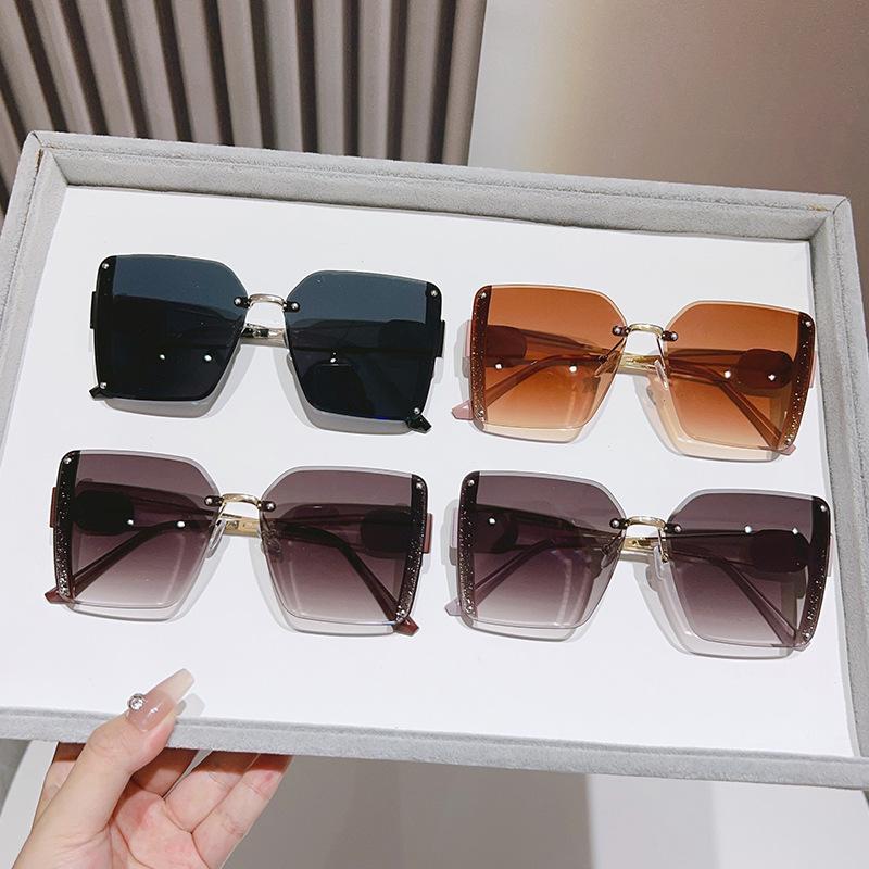 Солнцезащитные очки без оправы Trend Women's Fashion Square Large Frame Персонализированные очки с известными именами Солнцезащитные очки