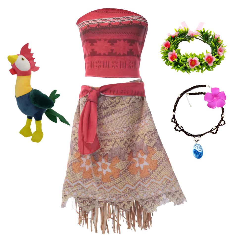 New Movie Moana 2 Girl Dress Halloween Party Costume Princess Fancy Clothes Children Vaiana Outfit Dress