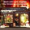 DIY Christmas Miniature House Kit LED Mini House Craft Toy with Furniture Book Nook Gaming Building Model for Birthday Christmas Night