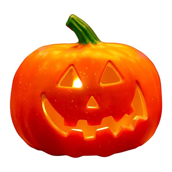 Хэллоуинская тыквенная лампа Жуткая светящаяся тыквенная фигурка Светящаяся декоративная тыква со светодиодной подсветкой для дома с привидениями Хэллоуин Домашний сад Декор