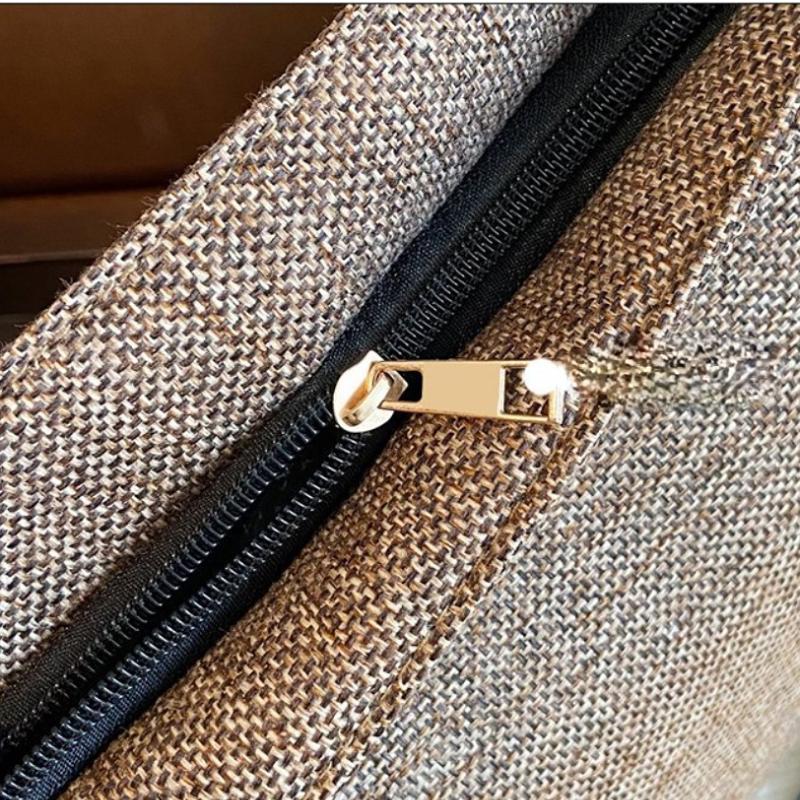 Shoulder Bag for Women Autumn and Winter Cotton Hemp Large Capacity Tote Bag Solid Versatile Shopping Commuter Handbag