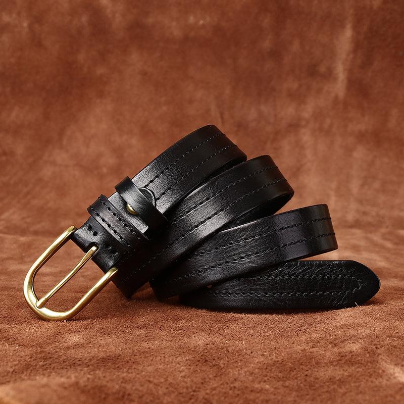 Ремень женский индивидуальный тренд кожаный пряжка первый слой коровья кожа ретро и мода универсальный ремень женский