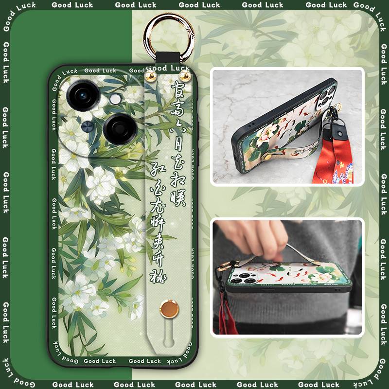 Грязеотталкивающий чехол для телефона с ремешком на запястье для Tecno POP9 4G/Spark GO 1/KL4 Противоударный Пыленепроницаемый Мягкий чехол Прочный ремешок