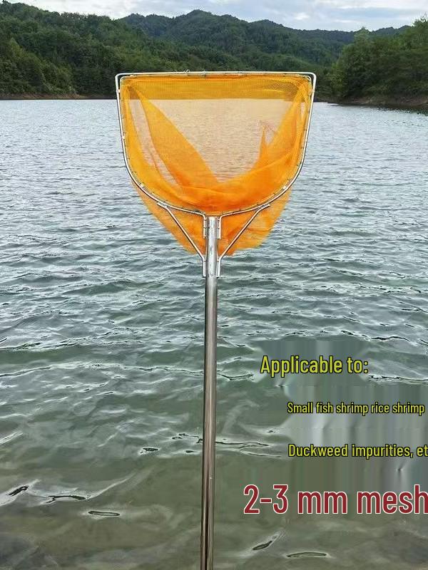 Stainless Steel Small Mesh Fishing Net Set: Includes Dip Net, Shrimp Net, Fry Net, Waterweed Net, and Bag.