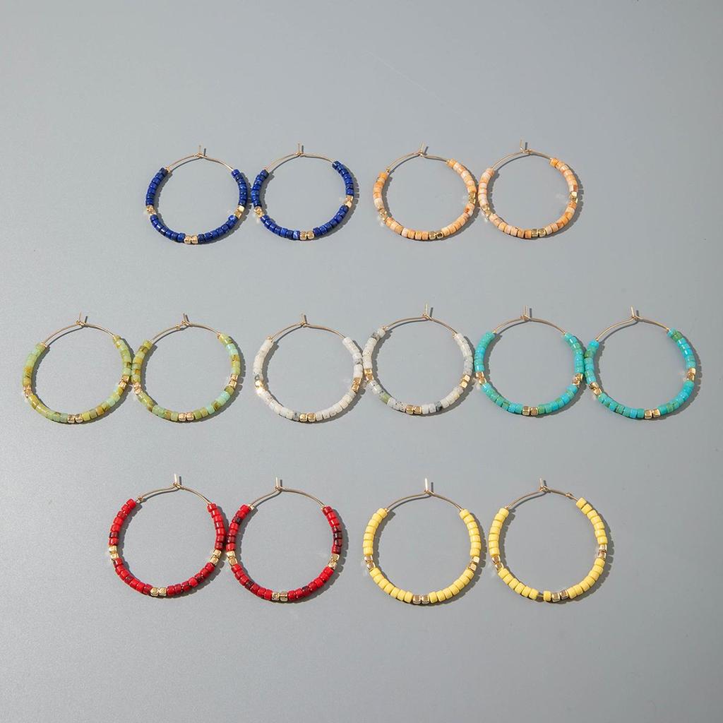 Новые Серьги в Французском Стиле Легкая Роскошь Женские Украшения Ретро Мода Универсальные Серьги Смола Цветное Золото Бусины Ювелирные Изделия