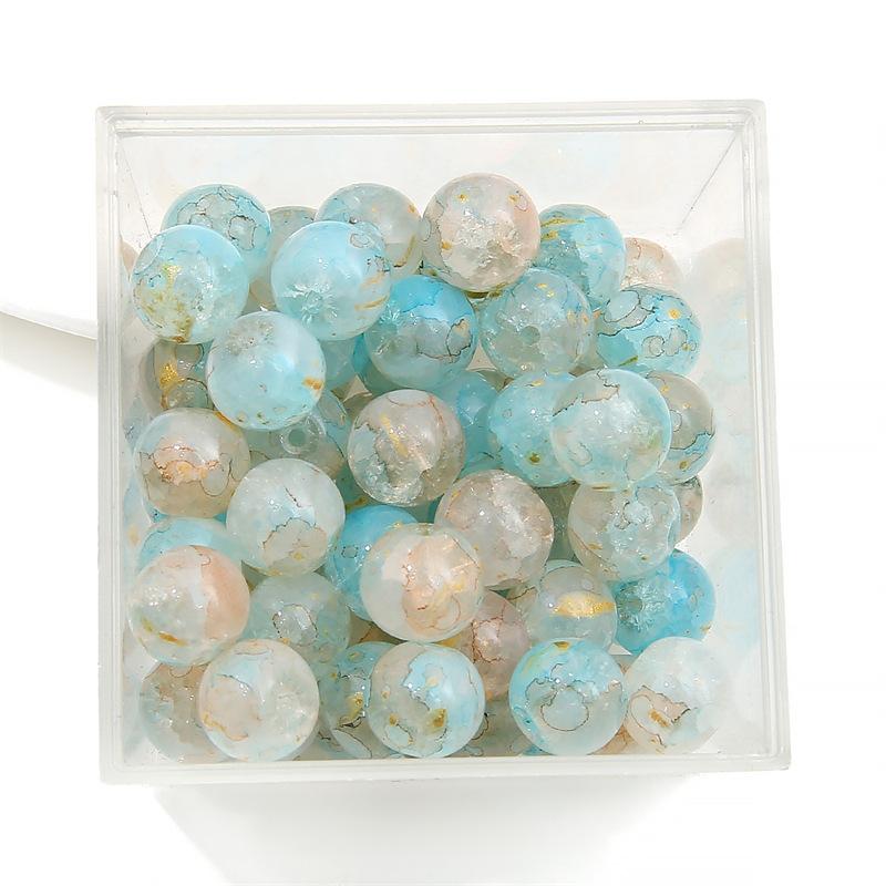 10 мм стеклянные бусины-попки Halo Inside Broken Round Бусины из глазури Ретро-бисер ручной работы Diy Ice Crack Jewelry Бусины-попки для изготовления ювелирных изделий