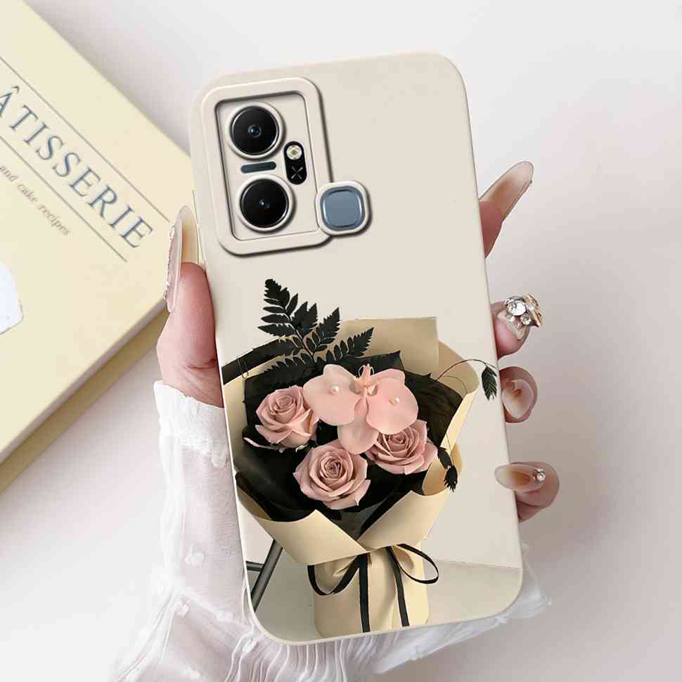 Чехол для Infinix Smart 6 Plus X6823C Роскошный Цветочный Модный Мягкий Силиконовый Чехол Для Телефона Infinix Smart 6Plus X6823 6.6"