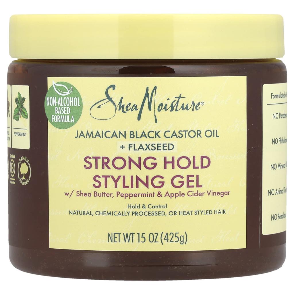 Strong Hold Styling Gel, Shea Butter, Peppermint & Apple Cider Vinegar, 425G(15Oz)