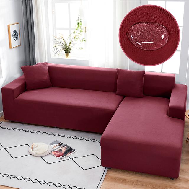 Водонепроницаемый эластичный чехол для дивана, чехол для мебели, дивана, шезлонг, угловой стрейч L-образный чехол для дивана для гостиной
