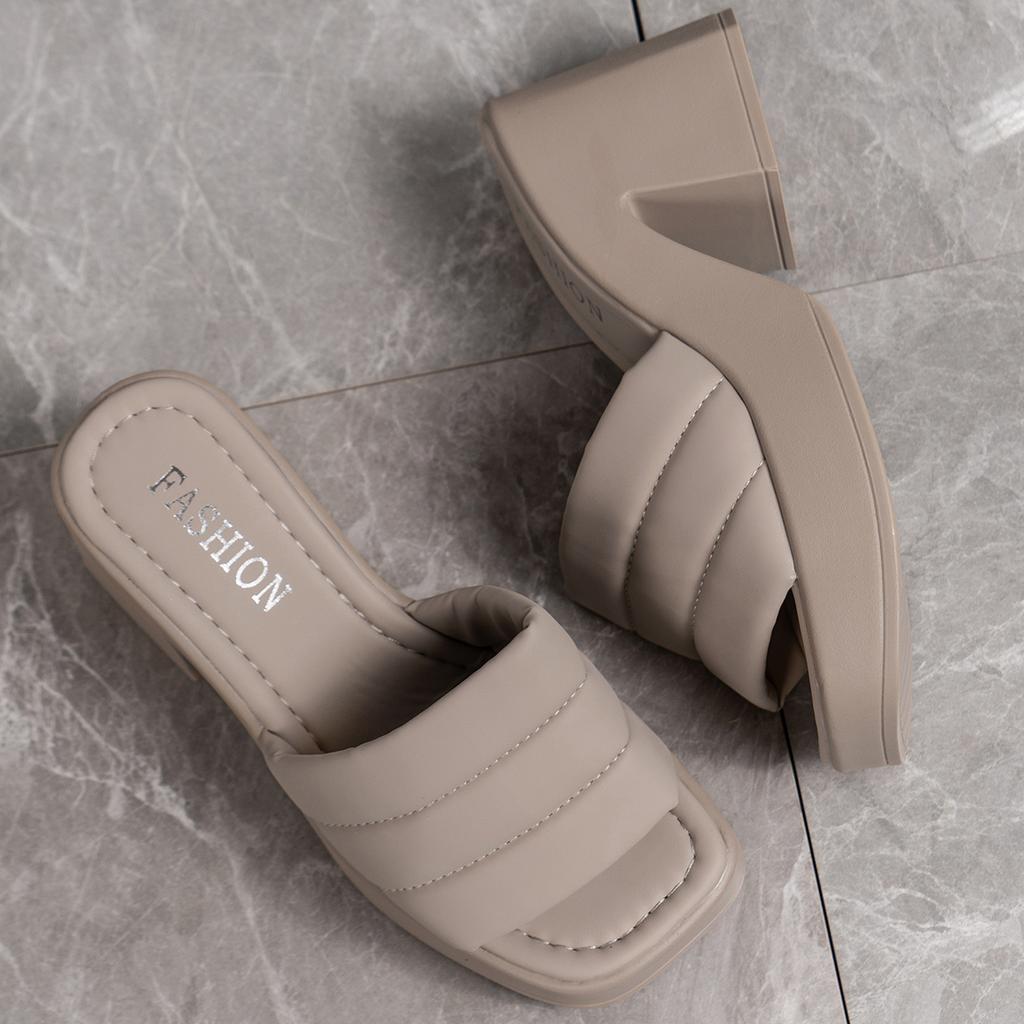 Размер 35–43, брендовые новые женские летние сандалии на платформе, модные однотонные женские шлепанцы на танкетке и высоком каблуке, повседневные женские шлепанцы для вечеринок