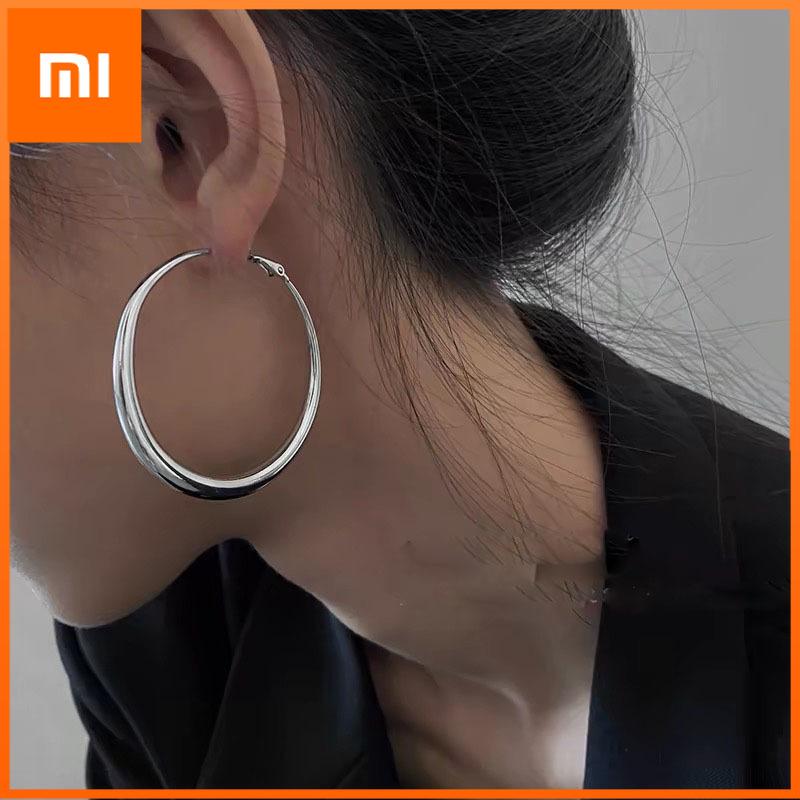 Xiaomi BF CLUB серьги из стерлингового серебра 925 пробы для женщин, модные простые большие круглые серьги, ювелирные изделия, предотвращающие аллергию, аксессуары для вечеринок