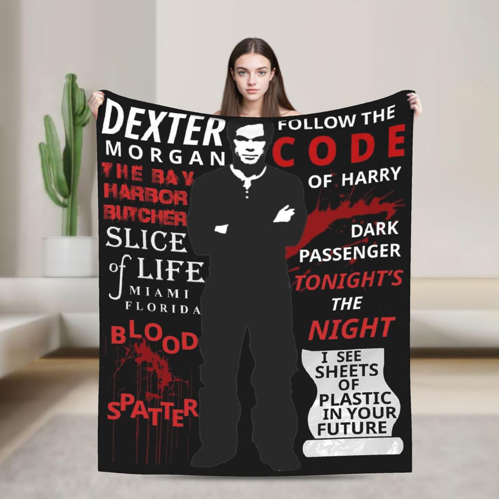 Dexter TV Show Movie Poster  Blanket Flannel Spring Autumn Morgan  Lightweight Thin Throw Blankets for Sofa Car Bedding Throws