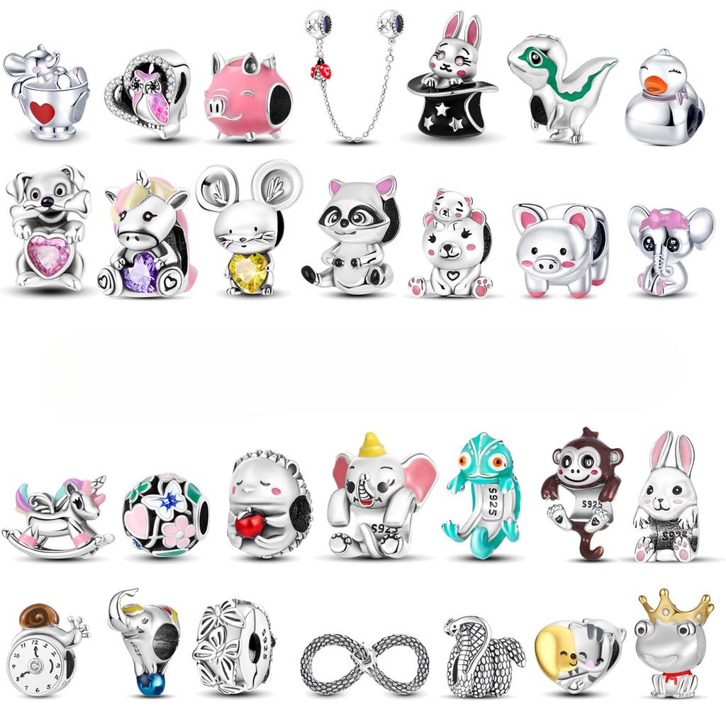 Beads Copper Silver Plated Beaded Accessories Diy Bracelet Pendant Accessories Animal Owl Rabbit Source