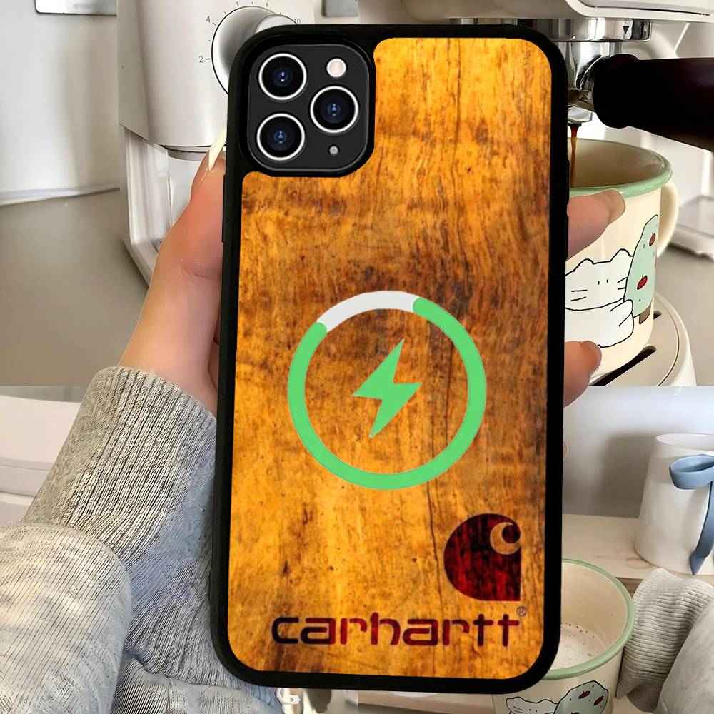 C-CarharttS Логотип Черный Для Магнитного Чехла Телефона Для IPhone 16 15 17 Pro Max 11 12 13 14 Plus Чехол