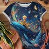 Women's T-shirt Casual Fashionable And Comfortable Deep Blue Short Sleeve