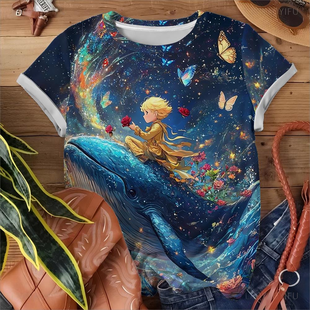 Women's T-shirt Casual Fashionable And Comfortable Deep Blue Short Sleeve