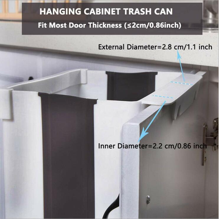 Kitchen Cabinet Door Hanging Type Kitchen Waste Bin Foldable Wet and Dry Storage Bucket
