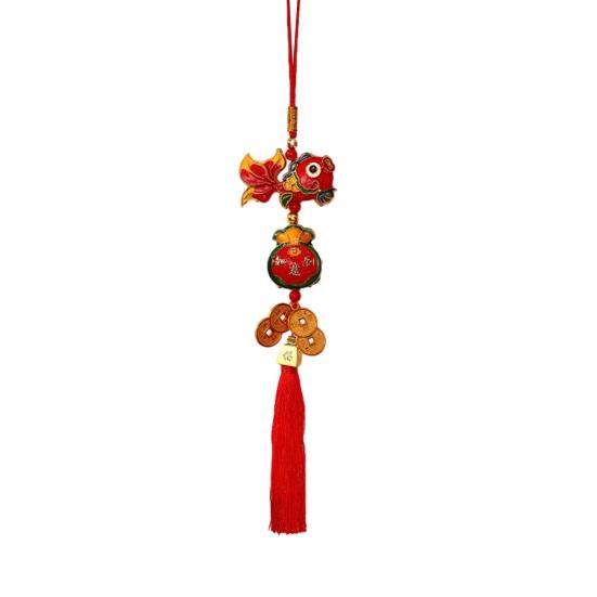 Chinese New Year Decorations 2026 Year of Horse Lucky Charm with Tassel Feng Shui Hanging Pendants for Wealth Good Luck