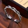 Retro Three-strand Twist Bracelet Simple Light Luxury Old Versatile Opening Bracelet Couple Bracelet