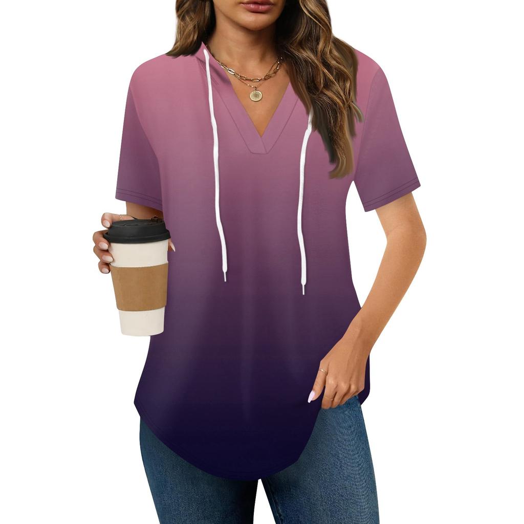 Женские летние футболки с V-образным вырезом, толстовки с коротким рукавом, туники, повседневные свободные туники, толстовки