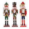 3pcs Christmas Wooden Nutcracker Figurine Puppet Doll Toys 30cm/11.8''