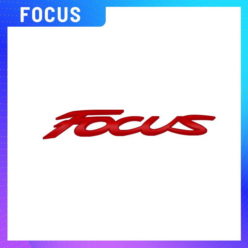 AJH1 1PCS Metal For Ford Focus Logo Glossy black Red Emblem Car Rear Trunk Sticker Decoration Badge Styling Accessories