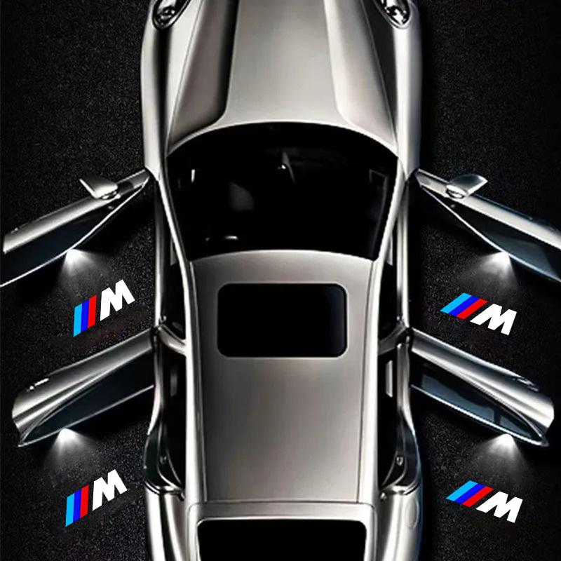 BBJT8 For BMW M Emblem F10 F20 F30 X1 F31 F49 E62 F40 F15 F25 F26 E83 E84 2Pcs Car Door Welcome Lights HD Projection Lamps Accessories